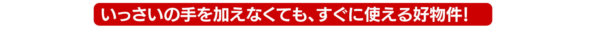 いっさいの手を加えなくても すぐに使える好物件